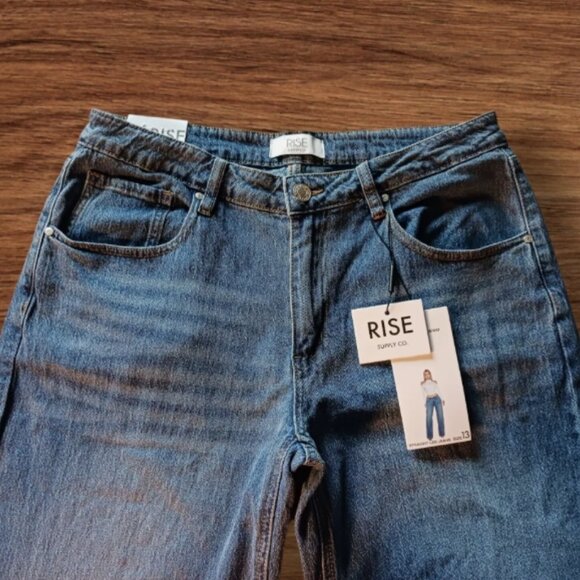 RISE SUPPLY CO Straight Leg Denim Jeans Size 13 Waist 32" x 30" inseam NWT - Picture 6 of 12